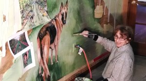 Caught in the act of painting!