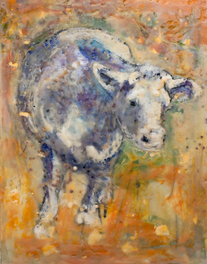 'Enlightened Bull' 9" x 12" by Susan Krieg
