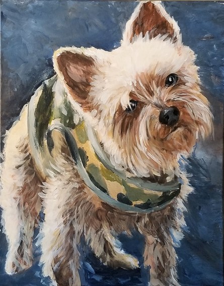 painting by Susan Krieg of her dog Desiree.