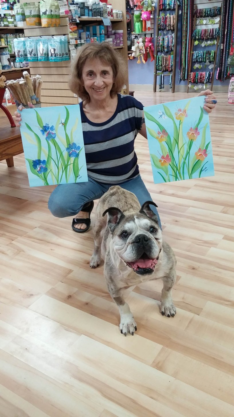 Dog paw painting on canvas