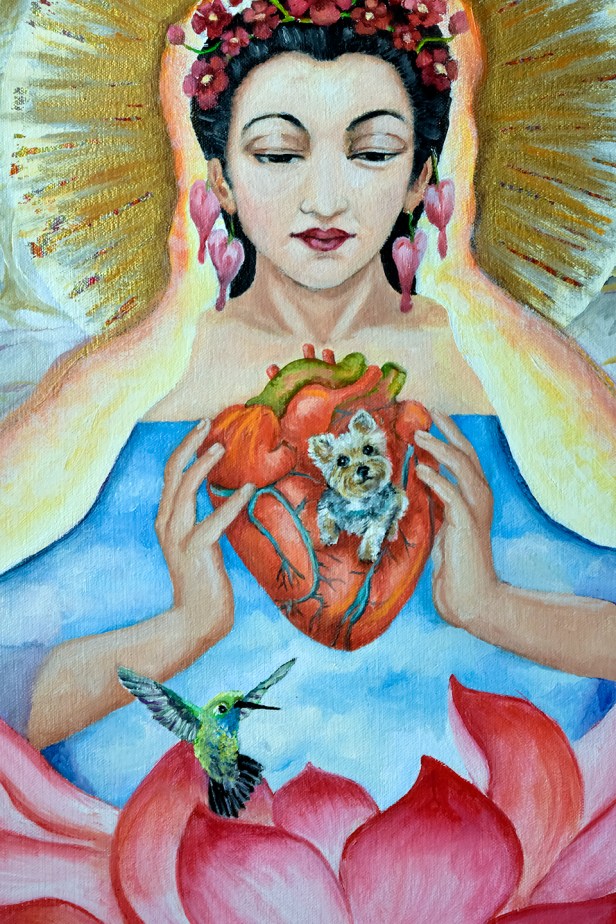 image of Desiree dog embedded in heart
