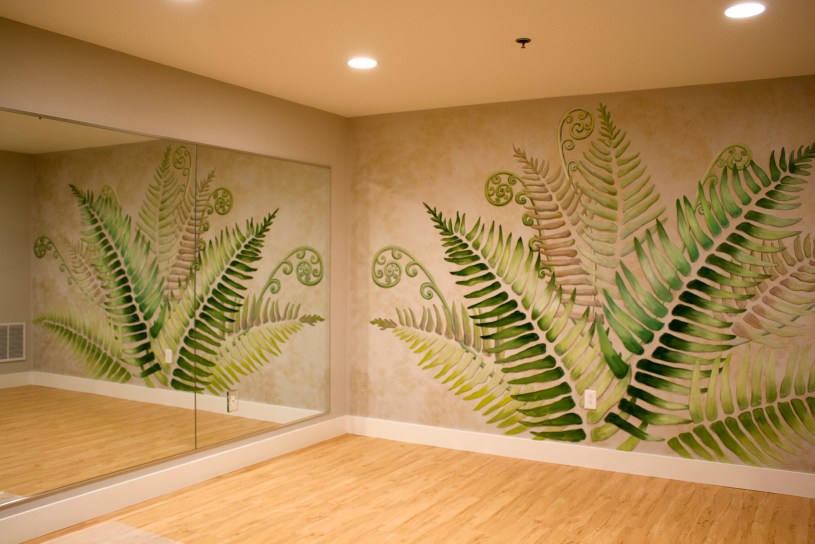 picture of mural title Yoga of the Fern reflected in a mirror