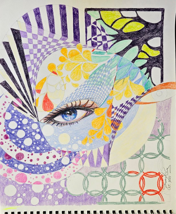 abstract design of colorful geometric based lines