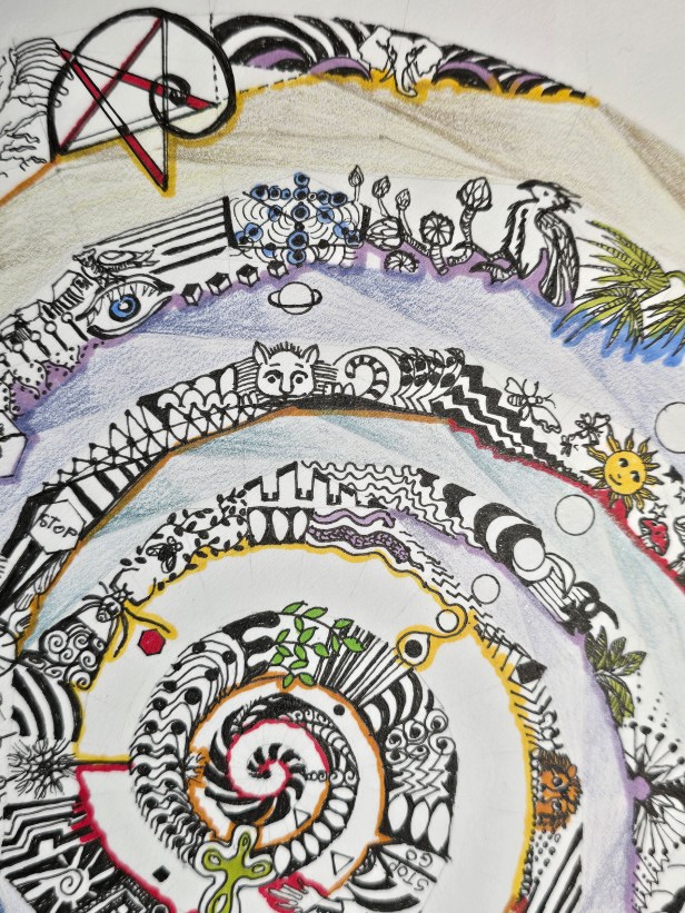 Spiral with zentangle